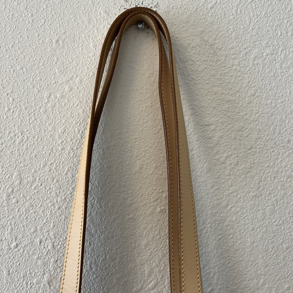 Vintage Dooney & Bourke Women's Purse Bag Beige Tan Plaid Leather Trim Chic Cute - Picture 6 of 16
